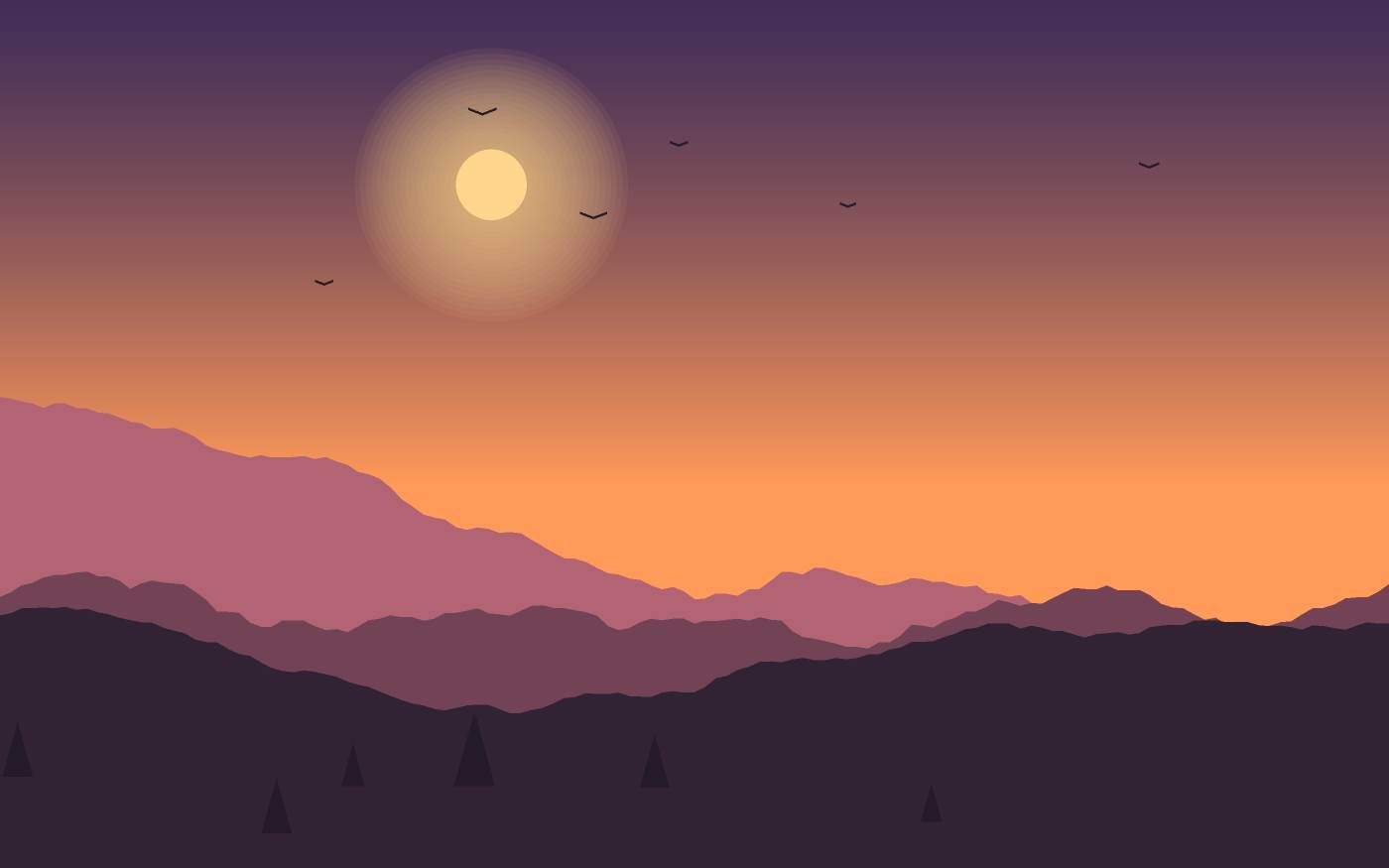 Ilustração de uma paisagem