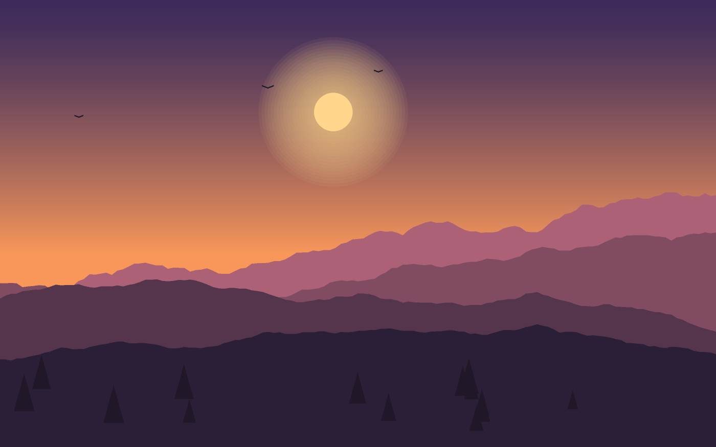 Ilustração de uma paisagem