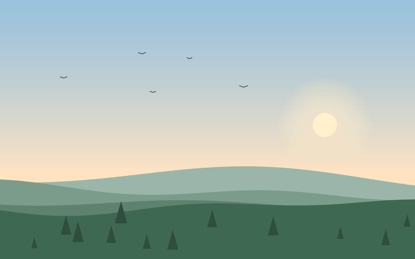 Ilustração de uma paisagem