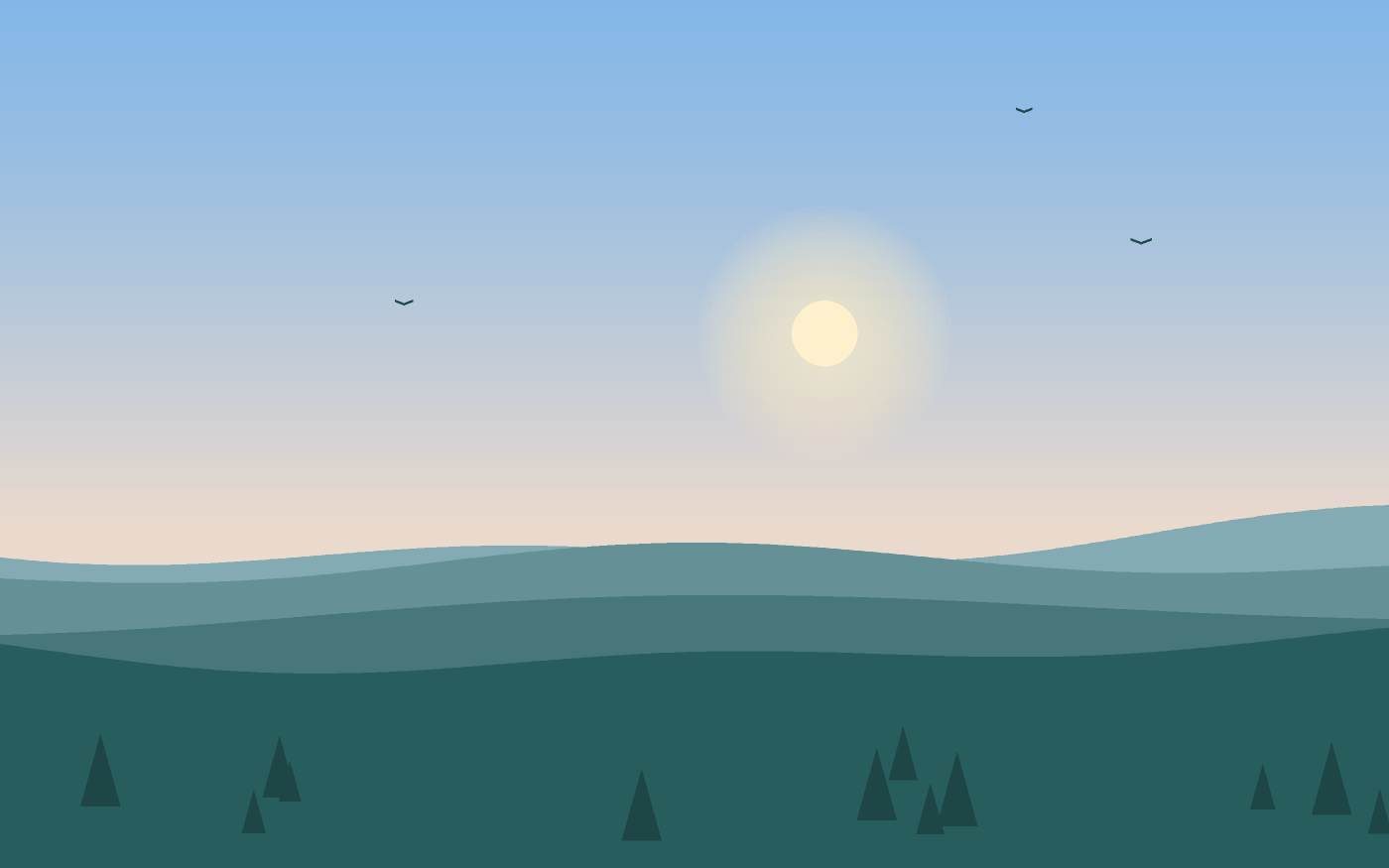 Ilustração de uma paisagem